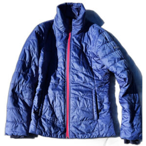 Columbia Omni-Heat Insulated Puffer Jacket Women’s Small Blue Red Trim
